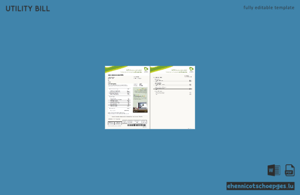 Etisalat-Stromrechnung aus den VAE, 2 Seiten, Version 2, Beispielvorschau